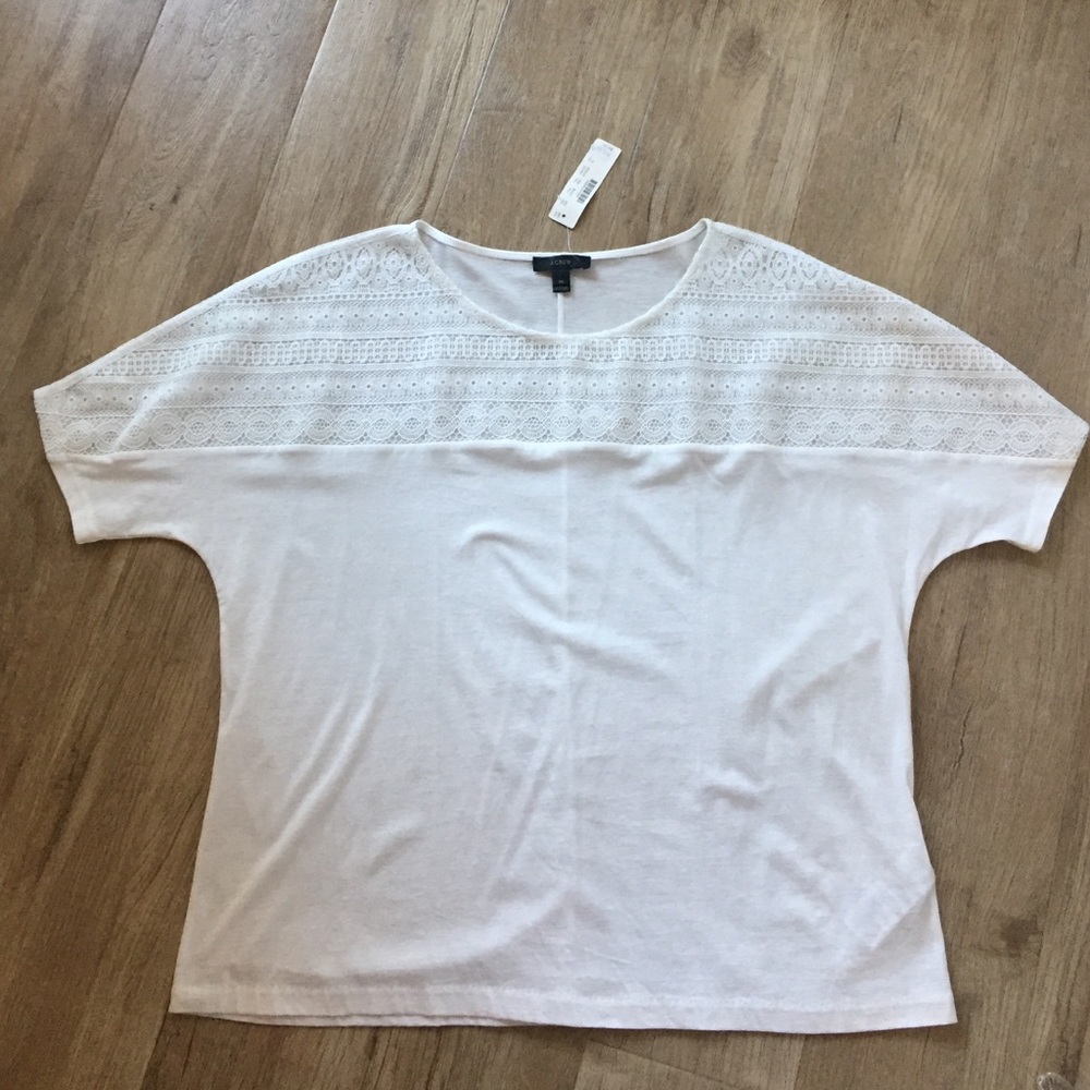 NWT White J. Crew Short Sleeve Top